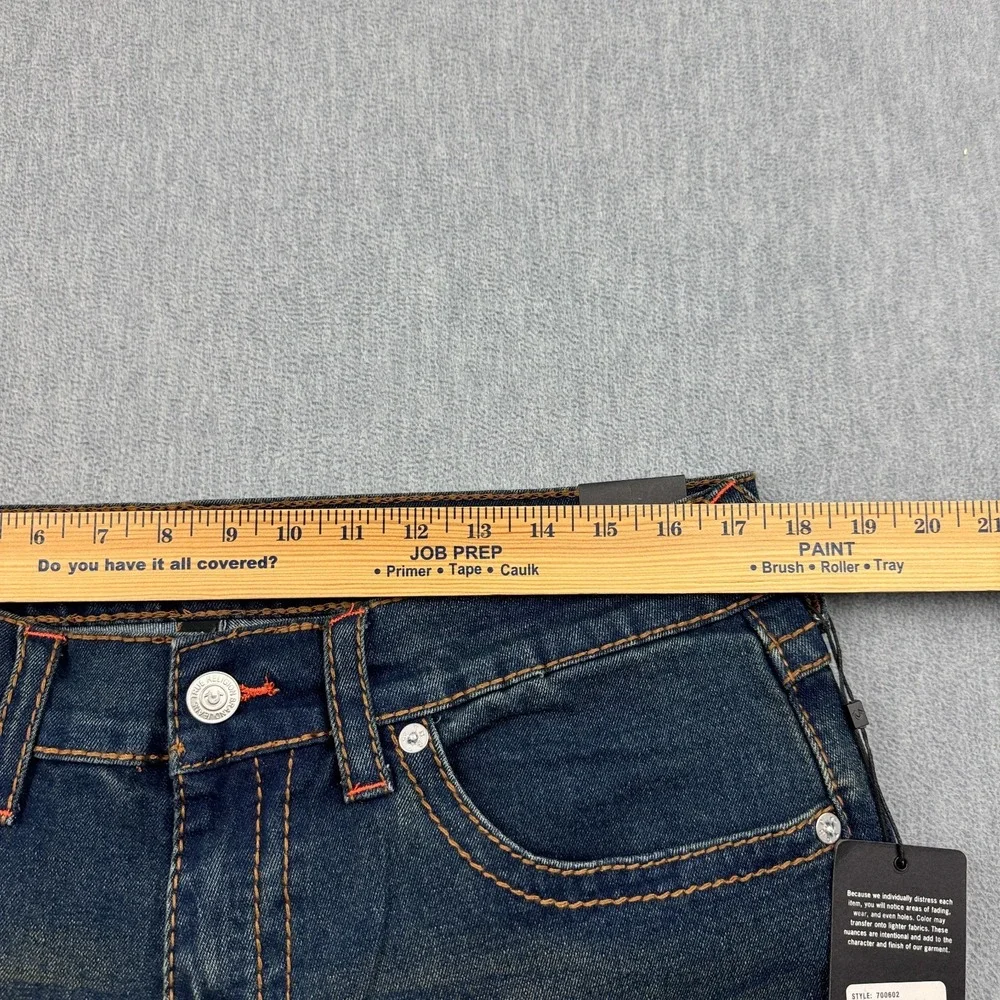 True Religion Jeans Mens 34X33 Blue Geno Big T Flap Pocket Slim Stretch Pant NWT